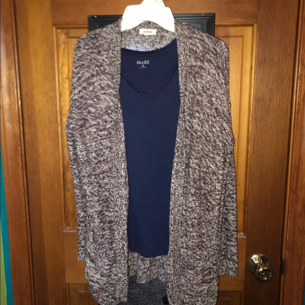 Red textured cardigan